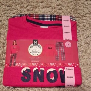 Lazy One Pink Plaid Pajama Set